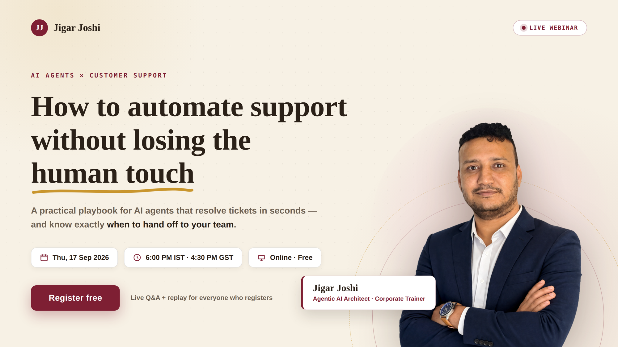 How to automate support without losing the human touch poster