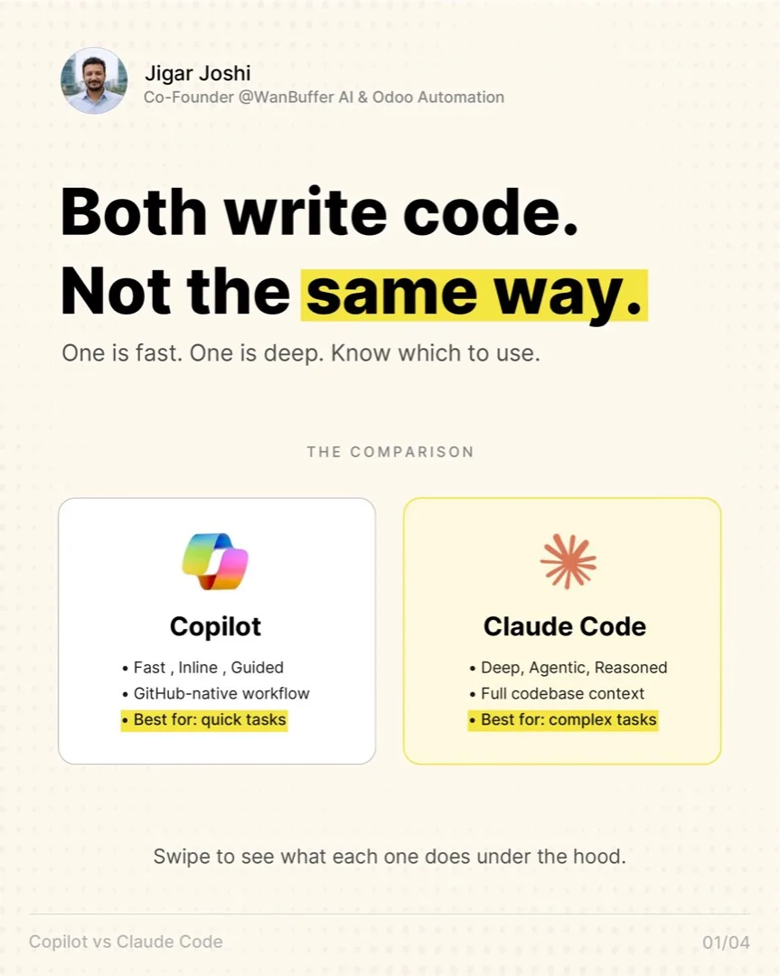 Copilot vs Claude Code visual note cover